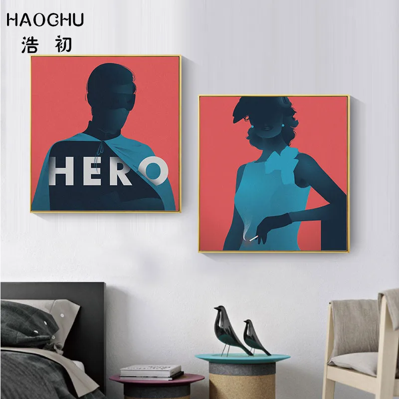 HAOCHU европейские ретро синие мужские герои мультфильмов художественный постер