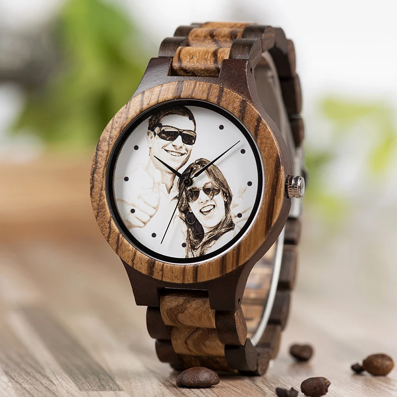 BOBO BIRD Personal customize Men Watch Family Birthday Gift Quartz Bamboo Watches Men's Wristwatch Engrave Logo