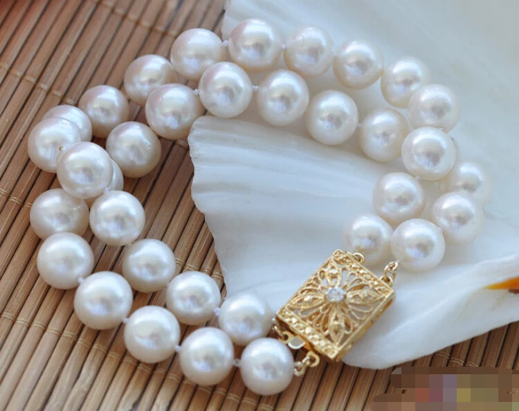 

Hot selling>@@ 0668 2row 8" round white freshwater pearl bracelet -Bride jewelry free shipping