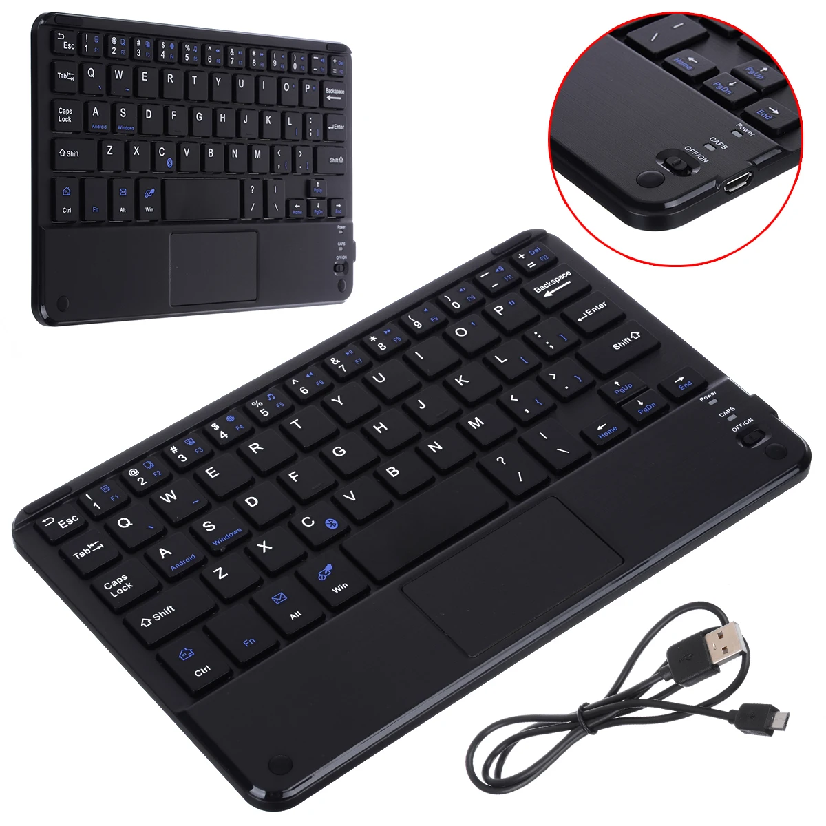 Pohiks 1pc Portable Mini Wireless Keyboard With Touchpad For Tablet