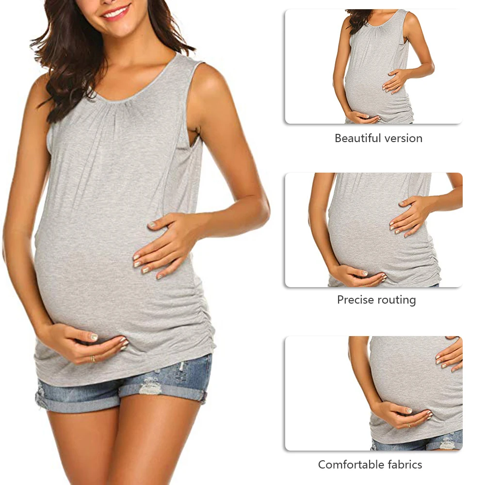 CYSINCOS блузка для беременных хлопковое нижнее Белье для беременных женщин для беременных и матерей после родов летняя Однотонная футболка для грудного вскармливания Топы