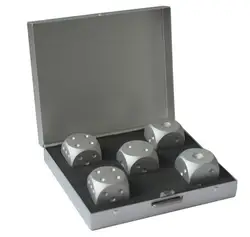 10 комплектов Серебряный алюминиевый сплав питьевой игры игральные кости набор + портативный благородный металлический корпус азартные
