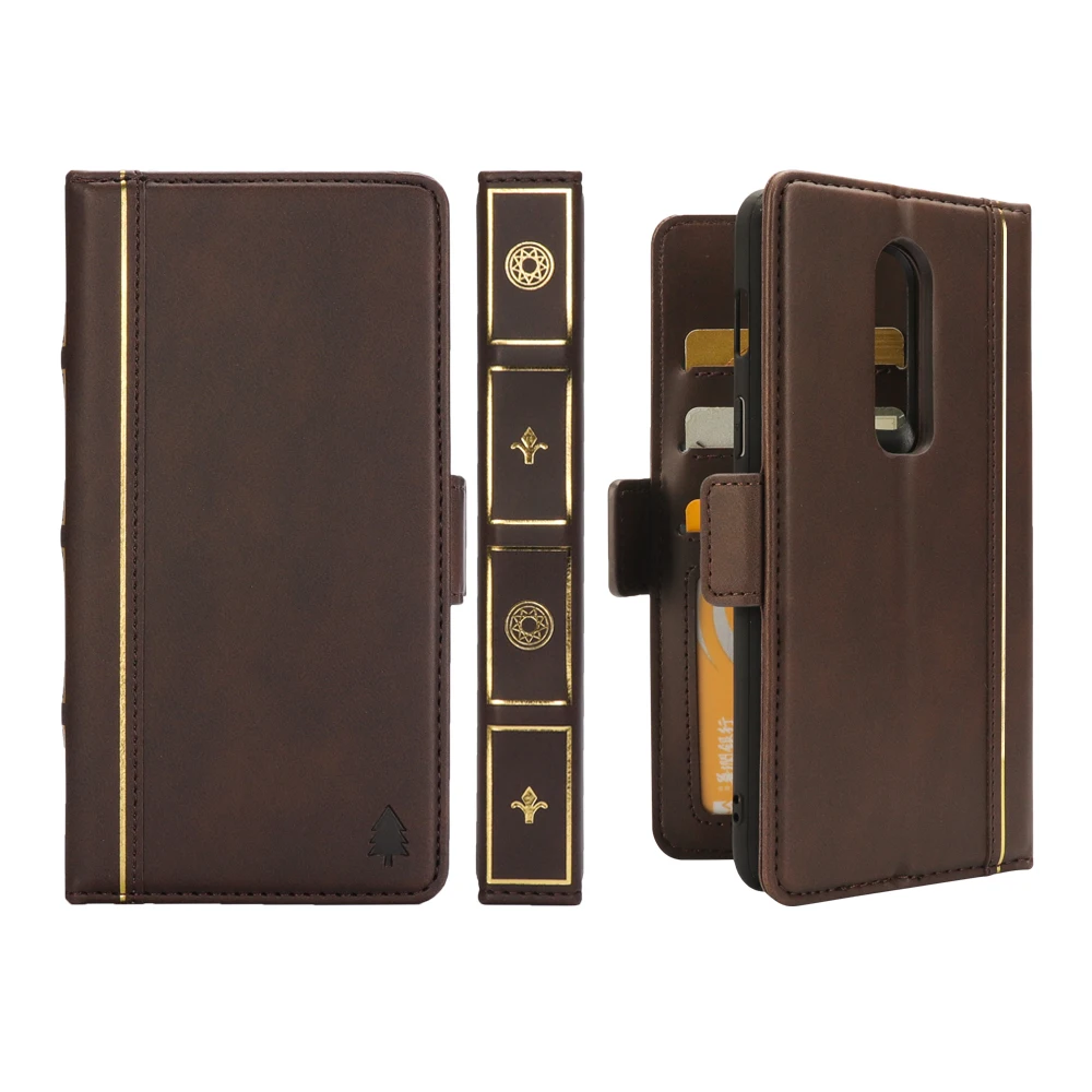 

For OnePlus 6 pu Leather Book Stand Wallet Detachable Magnetic 2 in 1 Removable Card Cover Case
