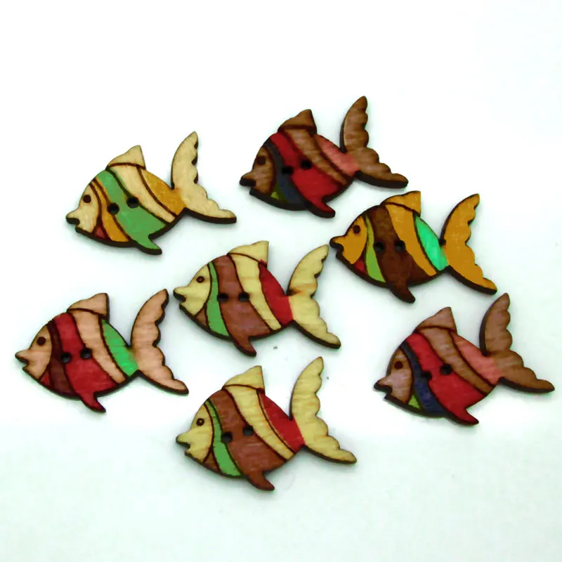 

50pcs Mixed Fish Buttons For Clothes Knitting Needles Crafts Sewing Scrapbooking DIY Fabric Needlework Buttons