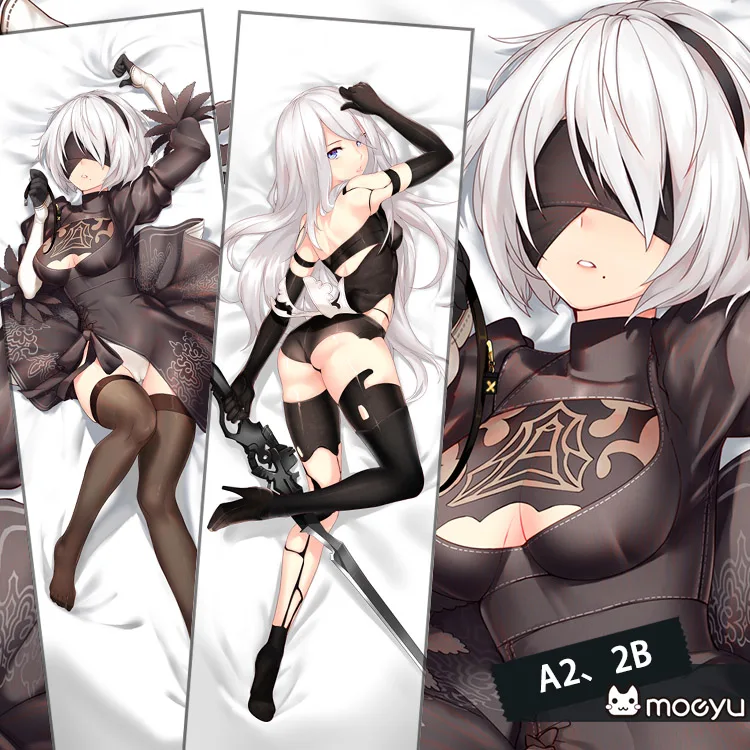 

Anime Animation Nier:Automata 2B/A2 Hugging Hug Pillow Case Cover Otaku Adult Pillowcase 35*55/160*50cm