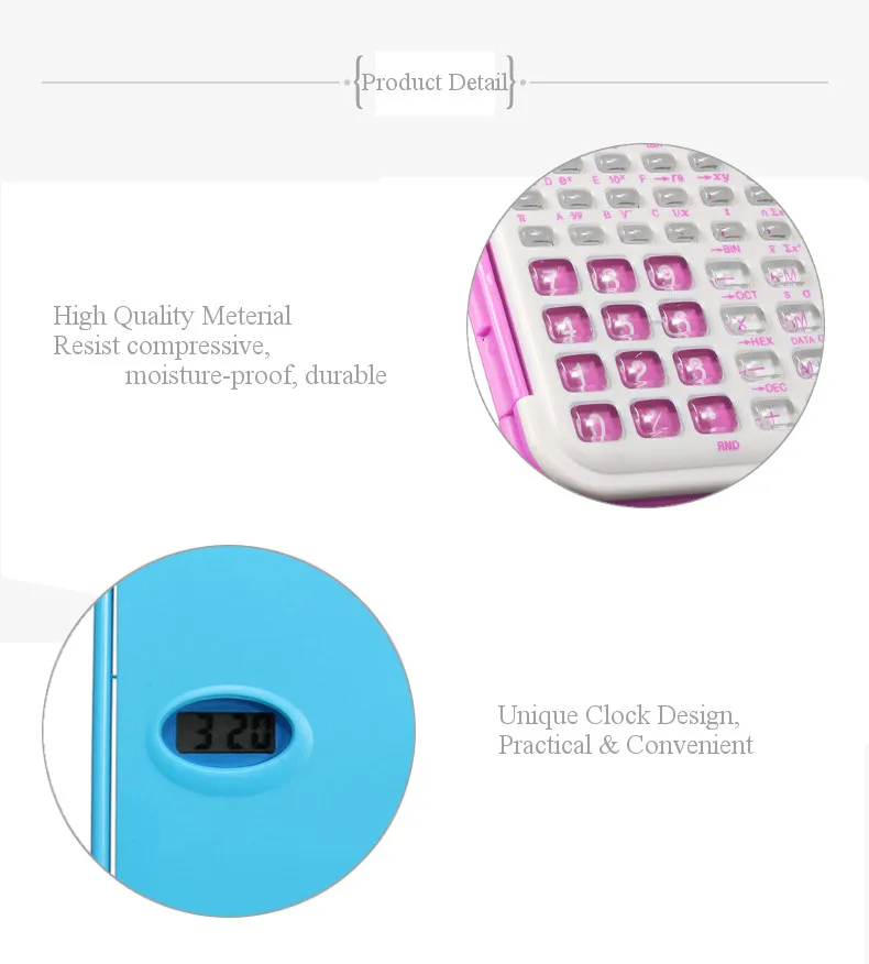 Мульти Функция офисные цифровой мини научный калькулятор для школьника Функция Счетчик счетная машина с часами