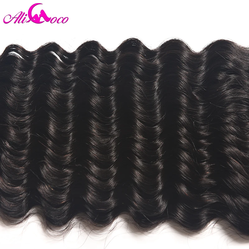 Ali Coco Brazilian Deep Wave 3 Bundles With Closure 100% Human Hair Bundles With Baby Closure 4*4 Non Remy Hair Extensions Ali Coco Brazilian Deep Wave 3 Bundles With Closure 100% Human Hair Bundles With Baby Closure 4*4 Non Remy Hair Extensions