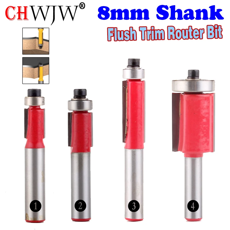 

1Pc 8 SHANK high quality Flush Trim Router Bit End Bearing For Woodworking Cutting Tool