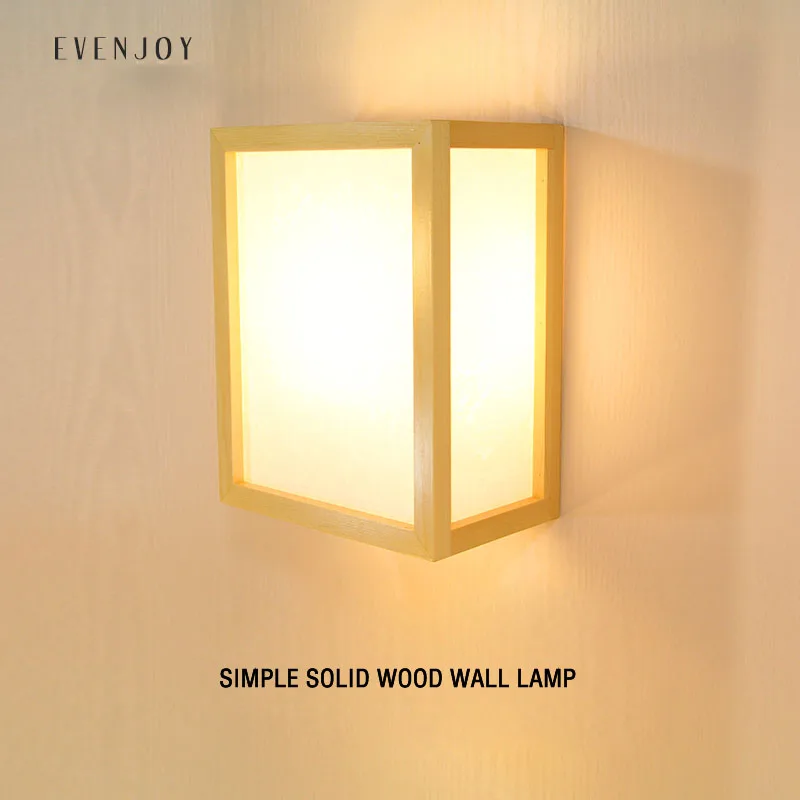 

Contemporary and contracted Japanese log lubricious wood led wall lamp for hotel rooms tatami wooden lamp light source