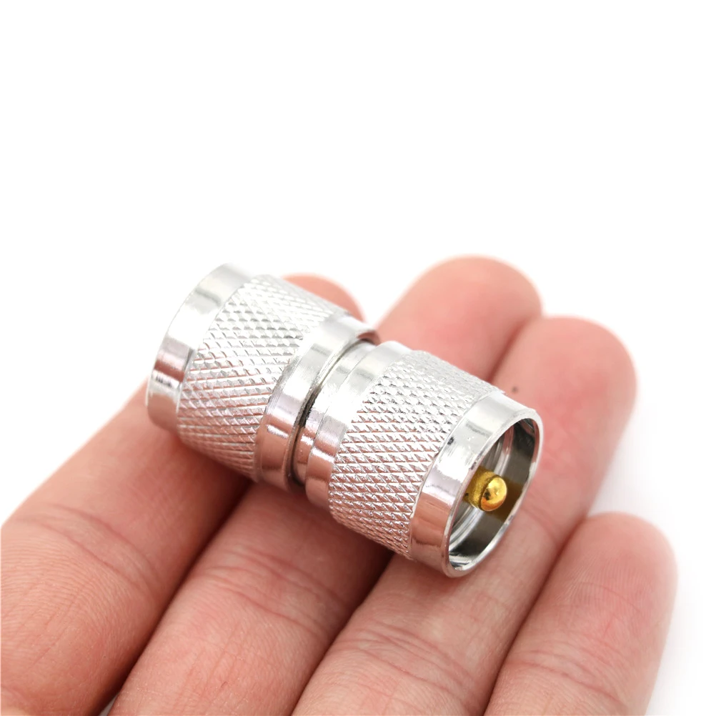 Серебряный UHF PL259 штекер к PL 259 RF коаксиальный разъем адаптера двойной прямой