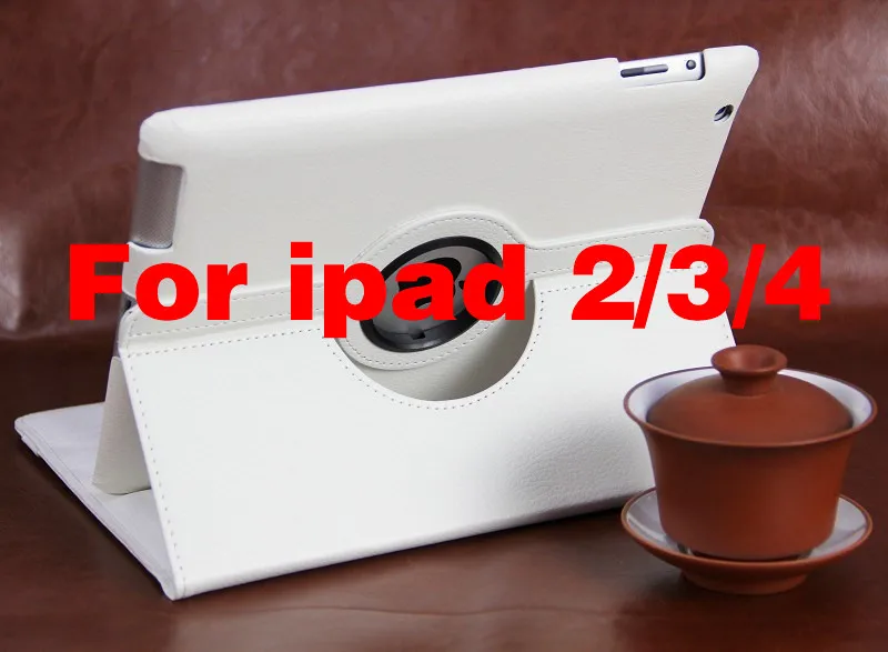 Чехол s для Apple ipad 2 ipad 3 ipad 4 чехол для планшета откидная подставка из искусственной кожи вращающийся на 360 чехол для ipad mini 2 mini 3 Чехол+ пленка - Цвет: For ipad234 white