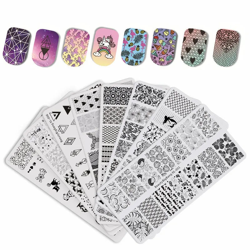 BeautyBigBang 9ml Holographic Nail Stamping Polishes Printing Varnish Lacquer For Nail Art Lasting Laser Nail Polish Permanent