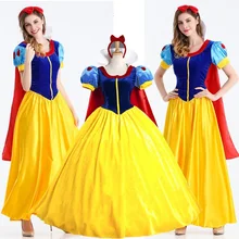Женский костюм принцессы Белоснежки на Хэллоуин для взрослых; Карнавальный костюм для женщин; Одежда для взрослых; платье принцессы для карнавала