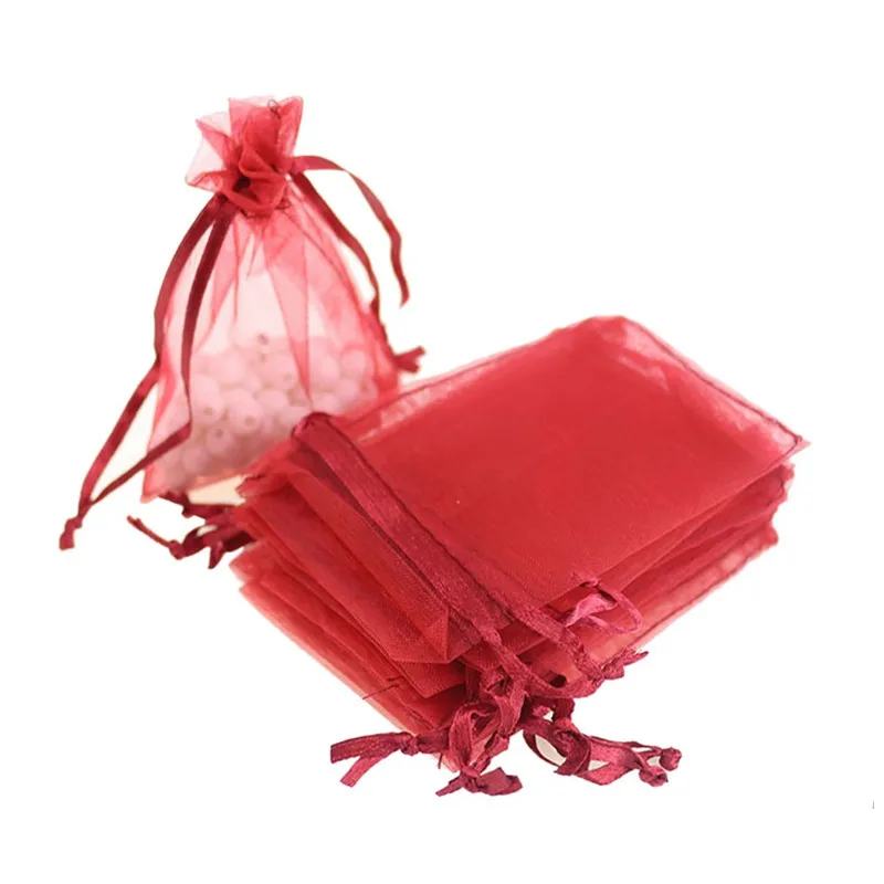 100pcs 14*19CM gift bags for jewelry bags packaging Organza Bag drawstring bag wedding/woman travel storage display pouches 7Z