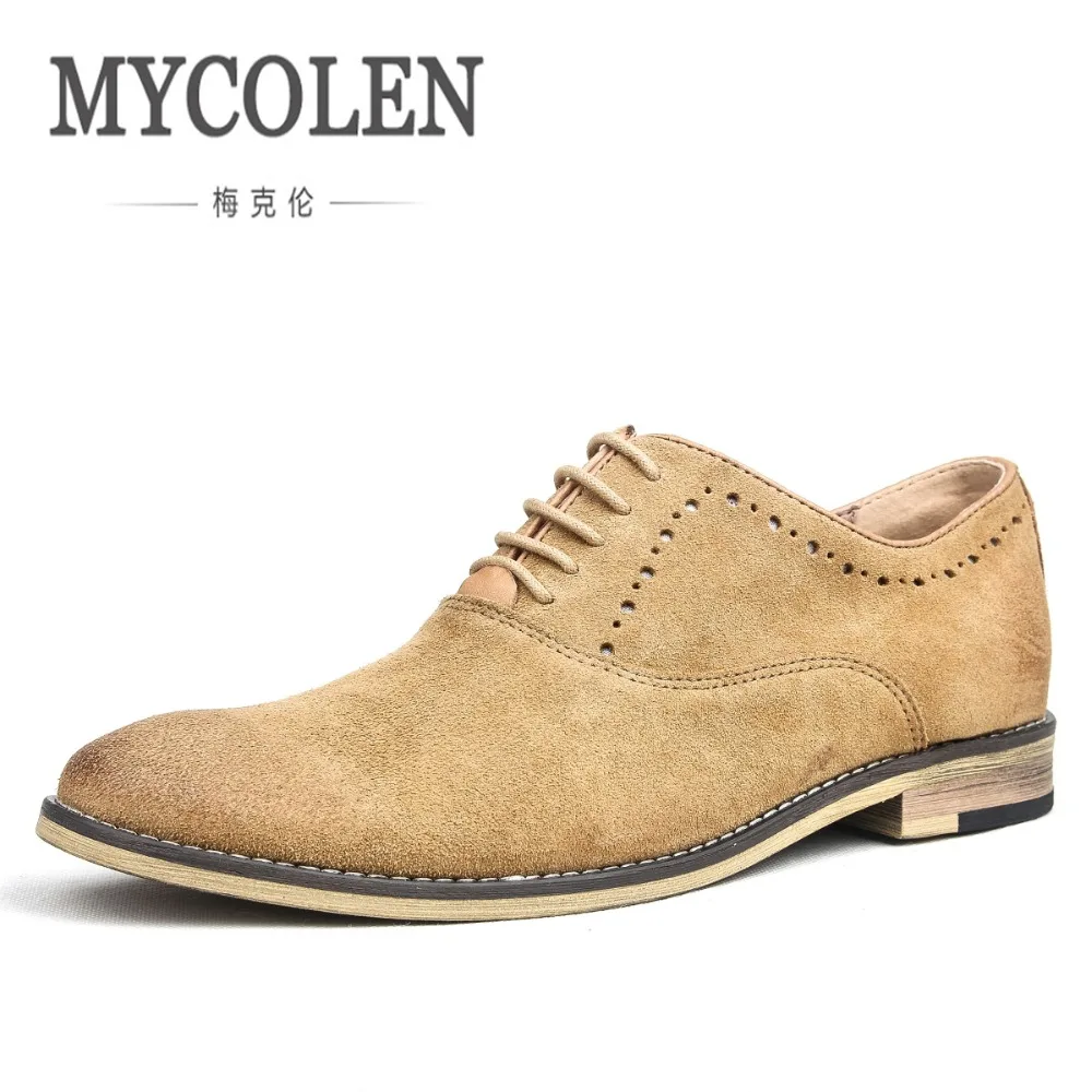 

MYCOLEN Brand Handmade Men Shoes Genuine Leather Italian Carved Wedding Mens Dress Shoes For Business Sapato Masculino Couro