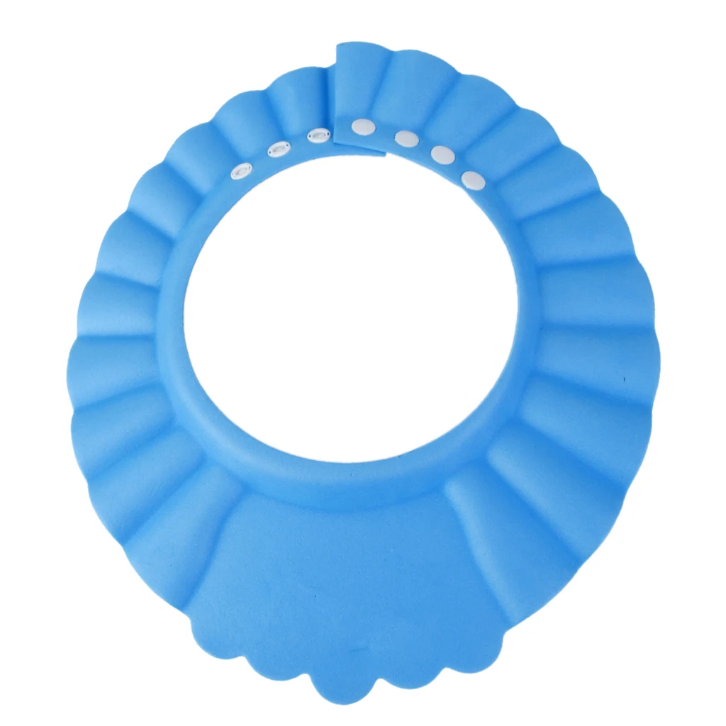One Piece EVA Baby Kids Swimming Swim Bath Bathing Bathroom Shower Adjustable Cap Wash Cutting Hair Shield Waterproof Visor Hat
