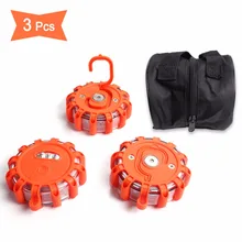 3 Pz Led Strada Luce Di Emergenza LED Flare Sicurezza Avvertimento Della Lampada Della Luce per Roadside Magnete Lampeggiante Disco Faro con Bagagli borsa