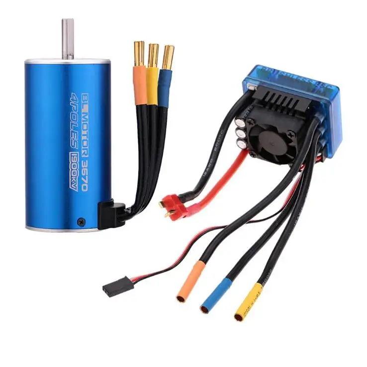 RC 3670 2150KV 1900KV 4 полюса Бессенсорный бесщеточный мотор с 80A ESC и светодиодная карта для программирования комбо набор для 1/8 RC автомобиля грузовика