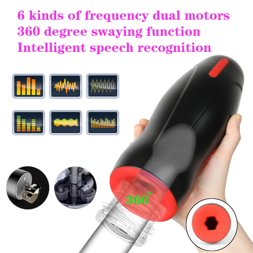 Automatic Rotation and Telescopic Male Masturbator Intelligent Voice Interaction Sex Machine Heatin