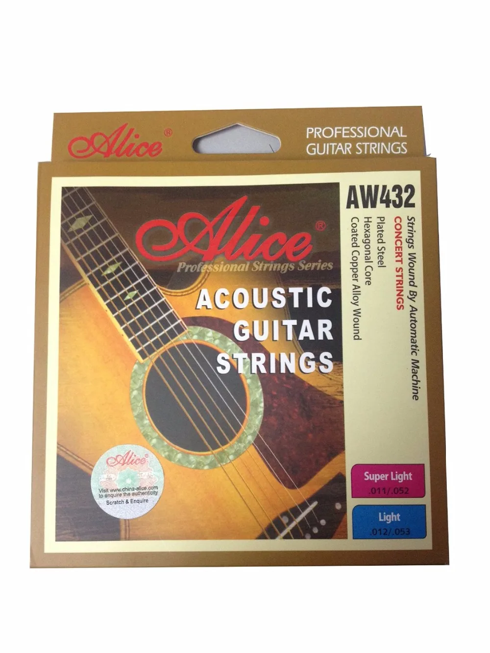 Alice AW432P Super Light Acoustic Guitar Strings Hexagonal Core Coated