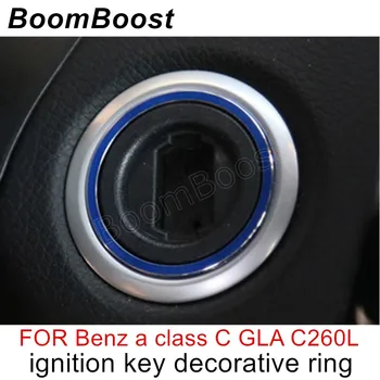 

BoomBoost Ignition Switch cover key switch decoration ring FOR Benz a class C GLA C260L Car styling 2 colors to choose