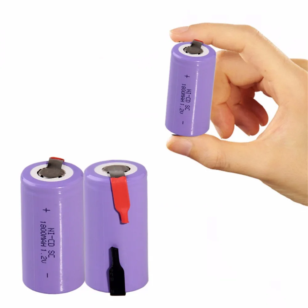 14 шт SC 1800mah 1 2 v аккумулятор NICD перезаряжаемый 4 25 см * для электрической отвертки
