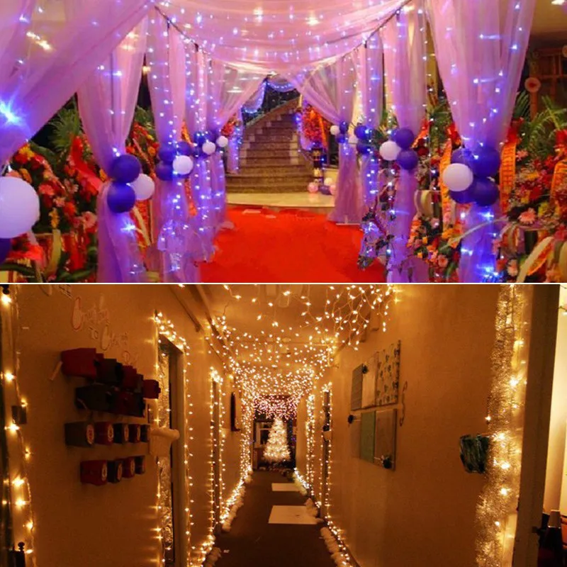 ECLH Outdoor String Lights 5M 10M 20M 30M 50M 100M Led Garland String Fairy Light 8 Mode Christmas Light Holiday Wedding Party