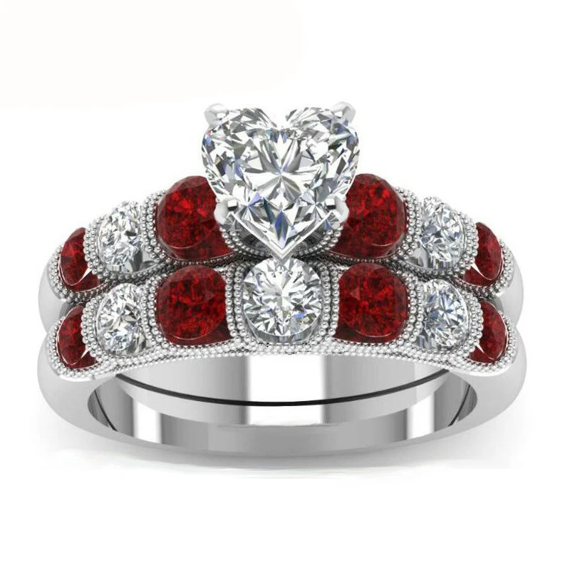 wedding rings set for women sterling silver jewelry (2)