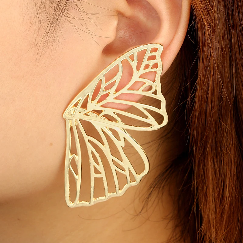 

Wholesale Pattern Trendy Hollow Butterfly Drop Dangle Earring For Women Metal Large Wing Pendant Earring Statement Jewelry Gift