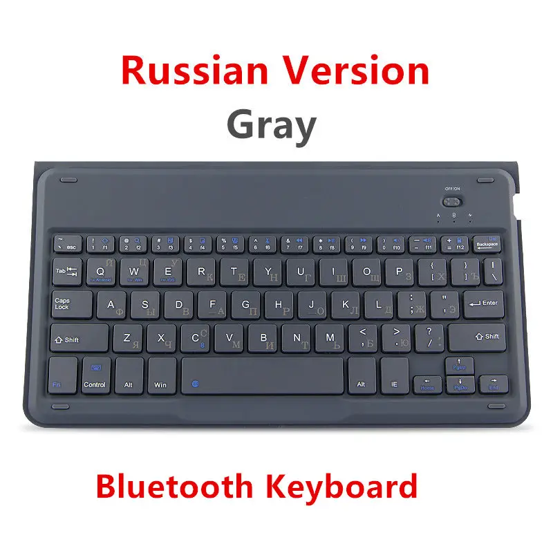 Bluetooth Keyboard For Xiaomi Mi 9 Mi9 SE 8lite Max 7 Mix2 red mi 5s RedMi 7 Note4 5A 4X Pro Mobile phone Wireless keyboard Case - Цвет: gray Russian