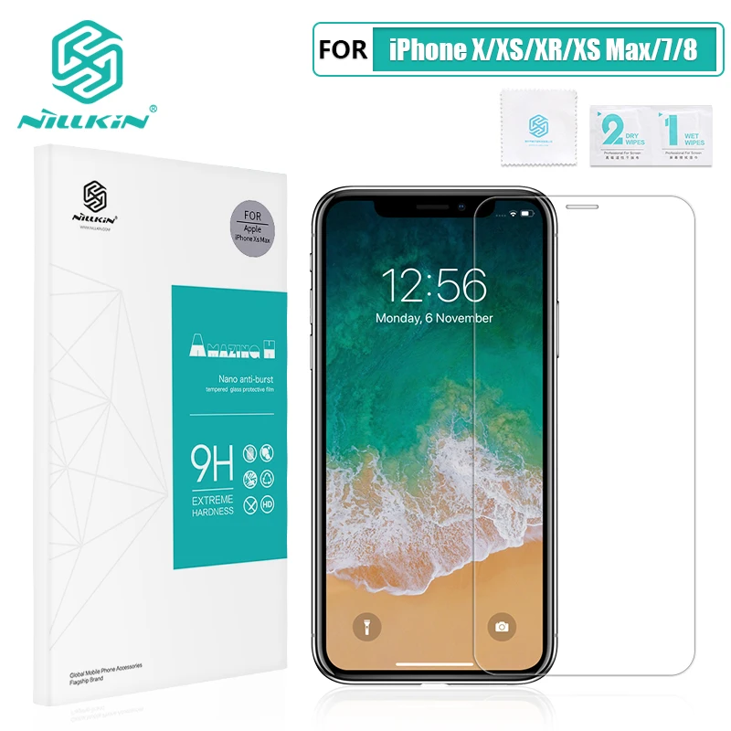 Для iPhone X/XS/XR/XS Max/8 Plus Защитное стекло NILLKIN Amazing H/H+ PRO 9H 2.5D Arc 0,3 мм закаленное защитное стекло