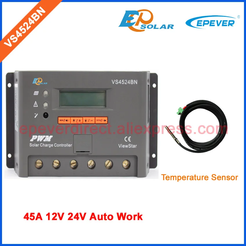 

45A 24V controller solar charger battery regulator with temperature sensor VS4524BN 45A solar panel system EPEVER