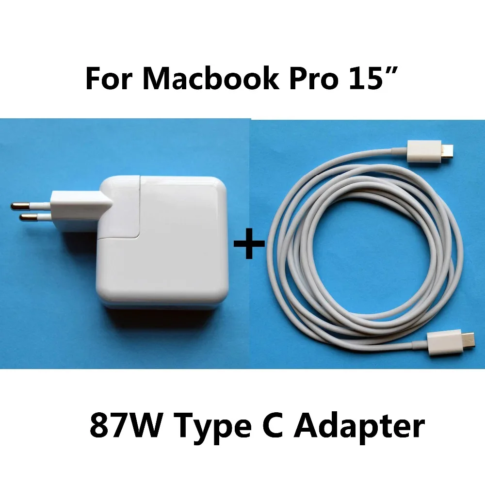 Новинка 20 2 V 4.3A 87W адаптер питания зарядное устройство USB C type кабель для Macbook Pro 15