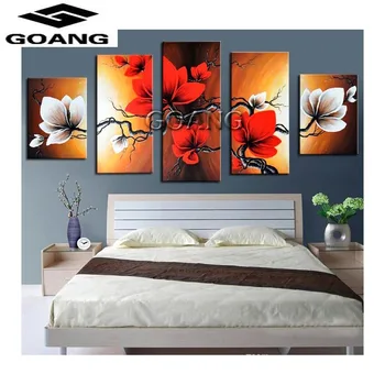 

5pcs Diy 5d diamond painting cross stitch flowers home decoration square drill full diamond embroidery decoration Wall Sticker