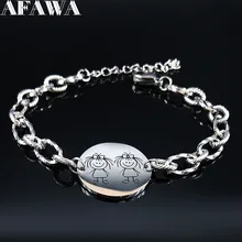 Женский браслет-цепочка из нержавеющей стали, серебряный цвет, браслеты для лучших друзей, ювелирные изделия, pulsera cuero hombre B18430