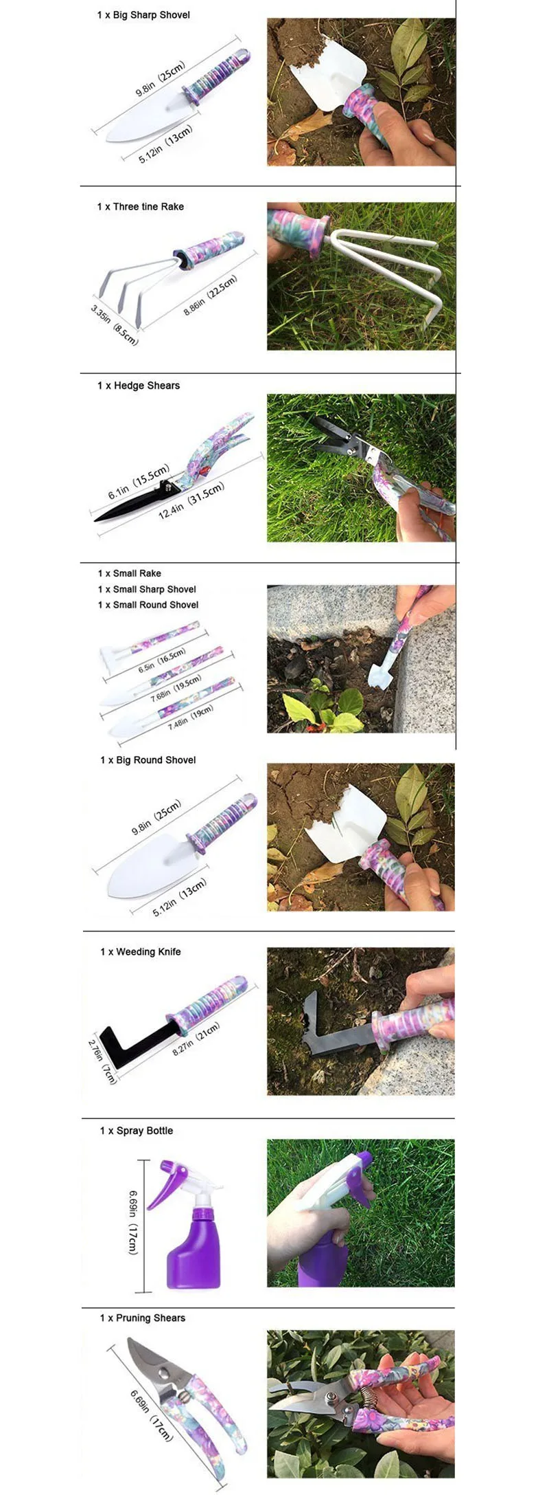 Садовый инструмент 10 шт./партия садовые инструменты подарочный набор Нескользящая ручка с антикоррозийным шпателем, культиватор, секатор, распылитель воды