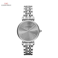 LGXIGE Simple ladies watches top brand luxury stainless steel Quartz watch Diamonds wristwatches relojes mujer 2017 montre femme