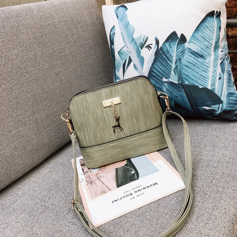

Crossbody Bags For Women 2019 Ladies Korean Style Fashion Deer Pendant Shell Cloth Small Pink Shoulder Bag Women Messenger Bags