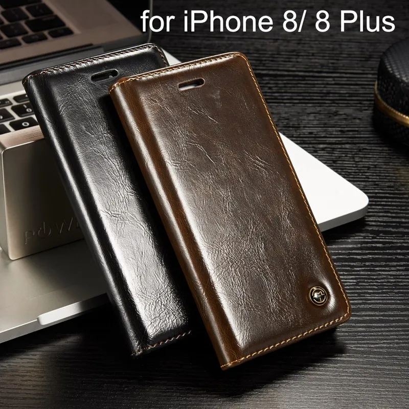 Phone Cases for iPhone 8/ 8 Plus Luxury Leather Wallet Flip Cover Case Ultra Thin Card Holder Stand with screen protector