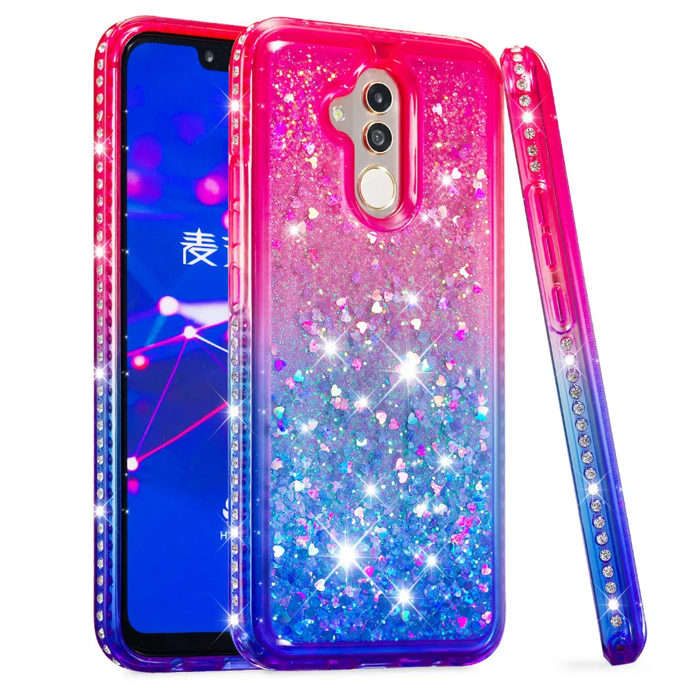 Diamond Glitter Bling Liquid Gradient Soft Case Cover For Huawei Mate 20 Lite Y5 (3)