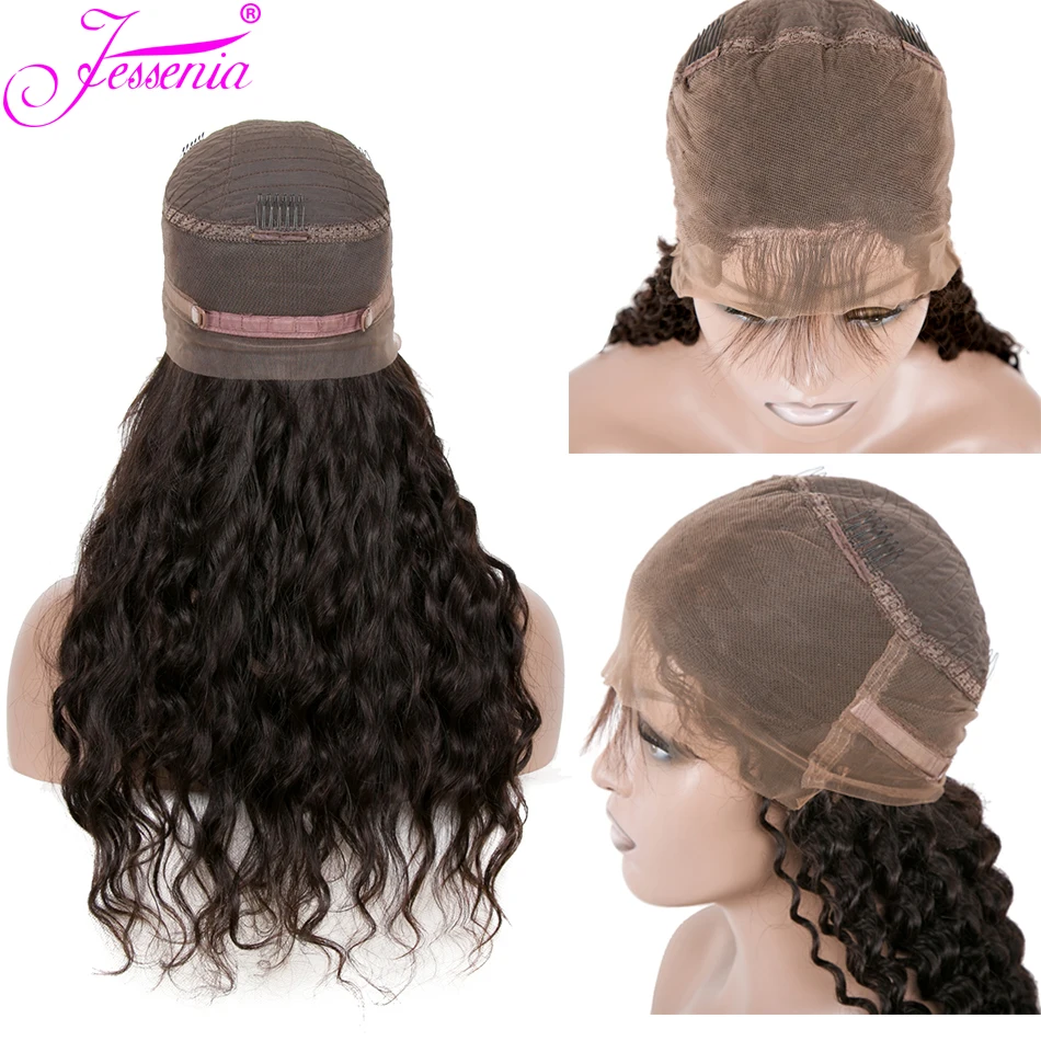 

150 Density Malaysian Water Wave Lace Front Wig Remy 13*4 Lace Front Human Hair Wigs Pre Plucked Bleached Knots Wigs