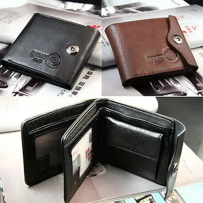 

Bifold Wallet Men's Leather Brown Credit ID Card Holder Slim Purse Gift
