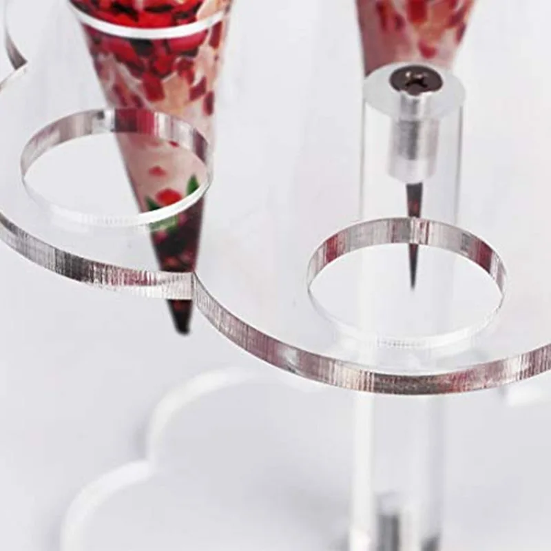 Acrylic Ice Cream Stand Cake Cone Stand Holder 6/16 Cones Wedding Buffet Display Food Display Kitchen Cake Tools Baking