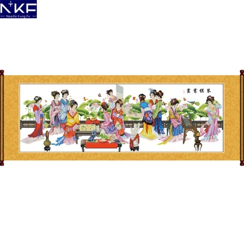 

NKF Lyre chess calligraphy and painting Chinese handmade craft counted stamped cross stitch sets for home decoration