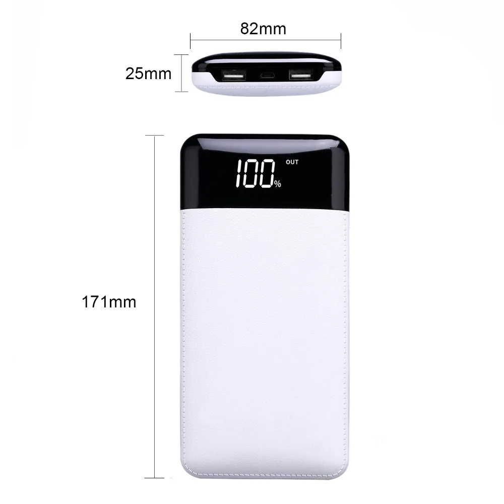For Iphone Xiaomi Power Bank 20000mAh Portable Charger Dual USB LCD Powerbank External Battery Bank 20000mah for Mobile Phones