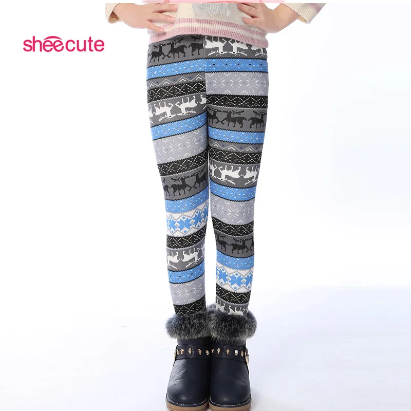 Зимние новые модные детские брюки SheeCute женские теплые хлопковые для девочек
