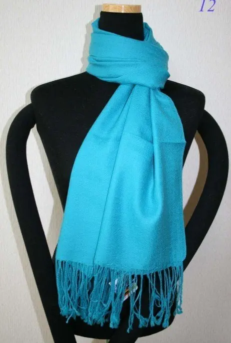

Sale New Sky Blue Chinese Women's Silk Pashmina Shawl Scarf Solid Colour Scarves SD-08