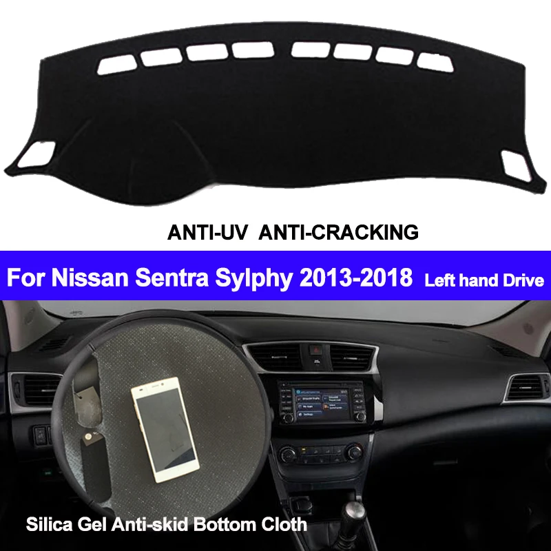 TAIJS Car Dashboard Cover Silicone Non-Slip Dash Mat Pad DashMat Carpet For Nissan Sentra Sylphy 2013 2014 2015 2016 2017 | Автомобили и