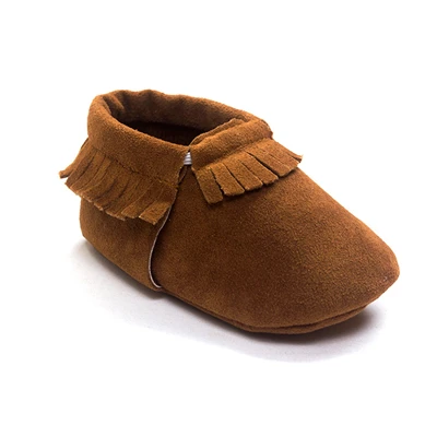 Детские мокасины с бантиком-бабочкой и кисточками; Качественная обувь для малышей; обувь для новорожденных; домашние ботинки для маленьких девочек - Цвет: Brown
