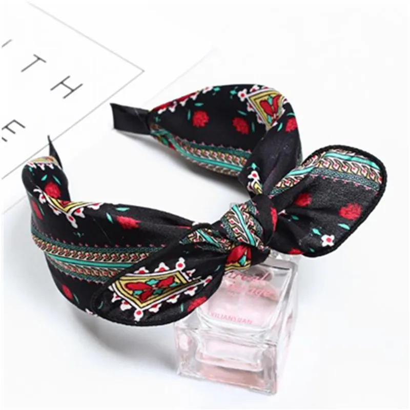 

Bohemian Headband Print Women Hair Accessories Bow Knotted Headband Girls Headpiece Bow Headband Turban Adults Hair Hoop Bow
